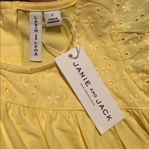 Janie and Jack Yellow Eyelet Blouse, Size 7, NWT